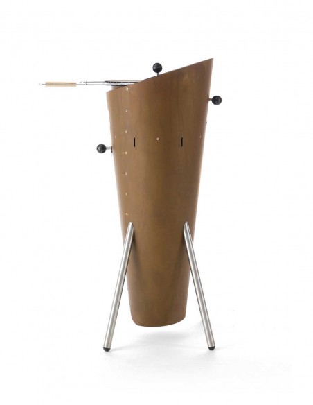 ConoGrill Corten, barbecue a legna da esterno con griglia
