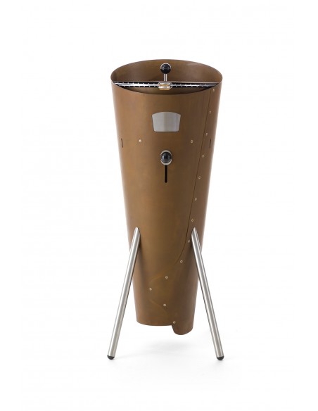 ConoGrill Corten, barbecue a legna da esterno con griglia