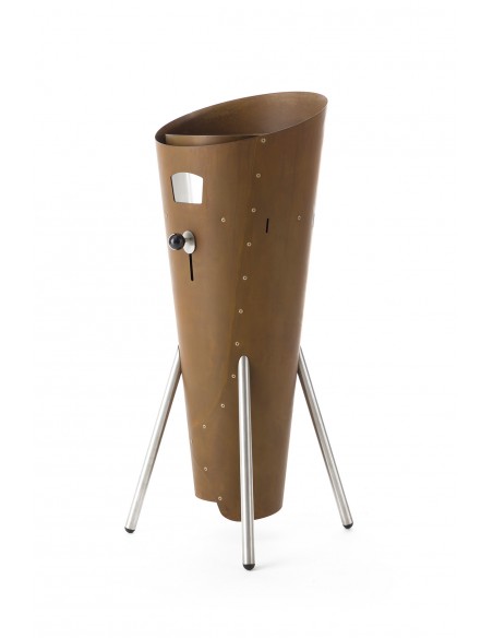 ConoGrill Corten, barbecue a legna da esterno con griglia