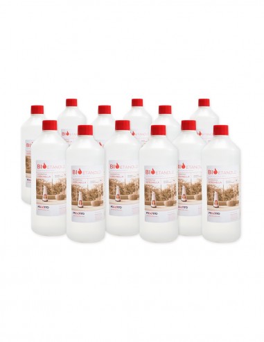 Bottiglia 1lt Bioetanolo citronella (confezione da 12 bottiglie)