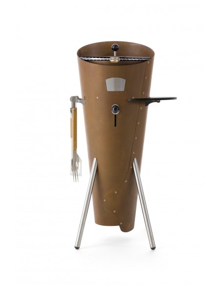 ConoGrill Corten Full, barbecue a legna da esterno con accessori inclusi