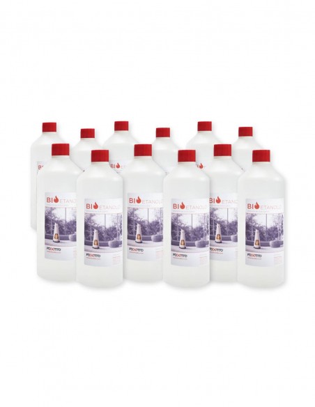 Bottiglia 1lt Bioetanolo neutro (confezione da 12 bottiglie)