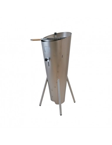 ConoGrill Inox, barbecue a legna da esterno con griglia